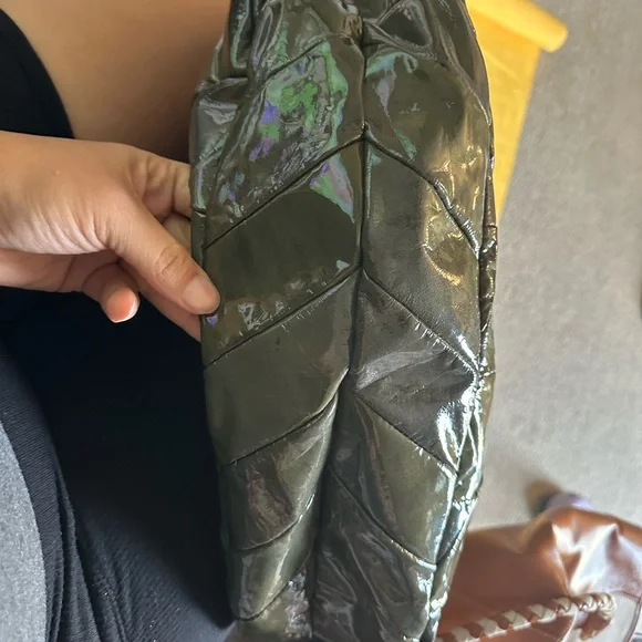 Prada Olive Patent Leather Handbag - Picture 2 of 6